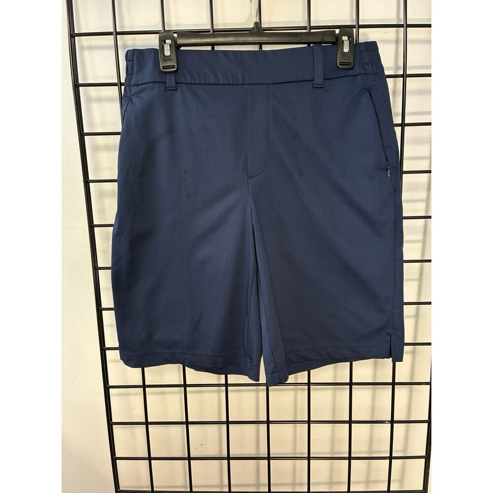 LANDS END Navy Sz Medium (10-12) Elastic Waist Soft Stretchy Knit Shorts Pockets